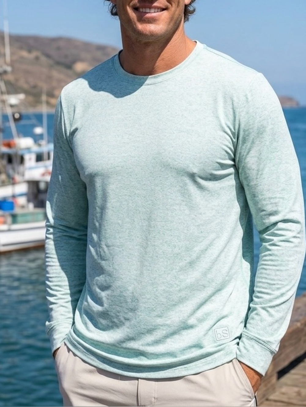 BlackStrap Brackish Long Sleeve Sun Shirt Size Large Mint Green